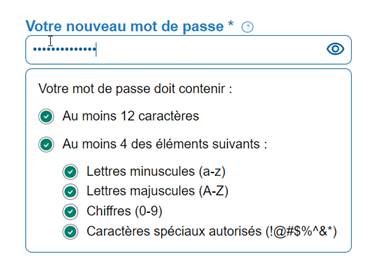 Connexion à votre espace personnel Mon compte - mot de passe valide