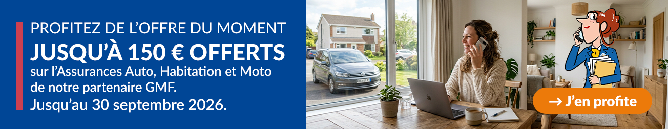 Assurance Auto, Habitation et Moto : profitez de l'offre de notre partenaire GMF !